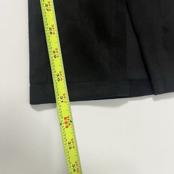 Free People We the Free Black Real Deal Slit Hem Flare Pant 33 Faux Suede HR - Picture 13 of 13